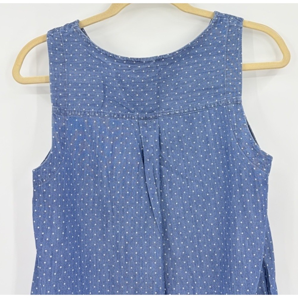 Tommy Hilfiger Polka Dot Sleeveless Denim Chambray Shift Dress Size 8 Blue - Picture 9 of 10